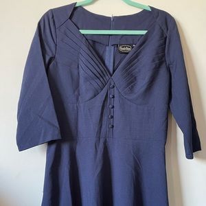 Voodoo Vixen Pinup Style Navy Blue Dress NWT